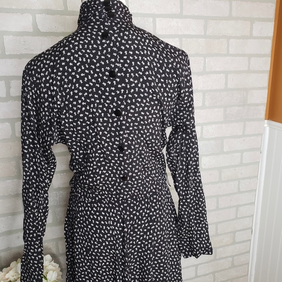 Vintage Michelle Stuart Black Floral Dress - Picture 5 of 7